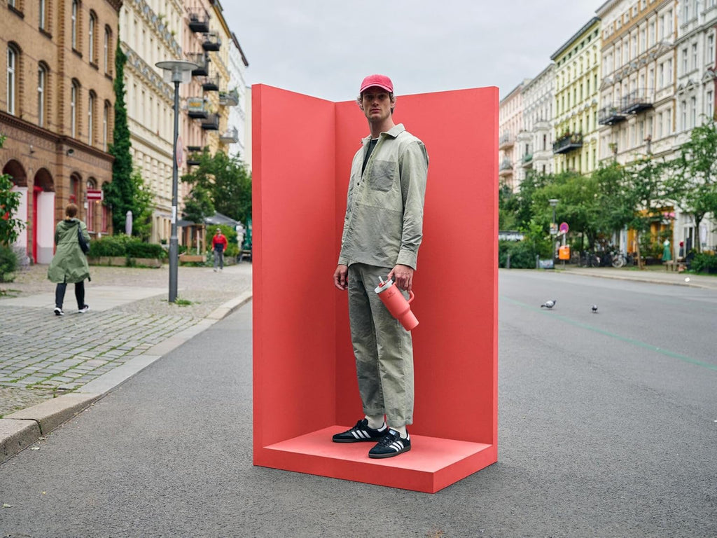 Quencher H2.0 40 Oz Insulated Tumbler with Handle and Straw, Flowstate 3-Position Lid, Cup Holder Compatible, BPA-Free, Hot Coral