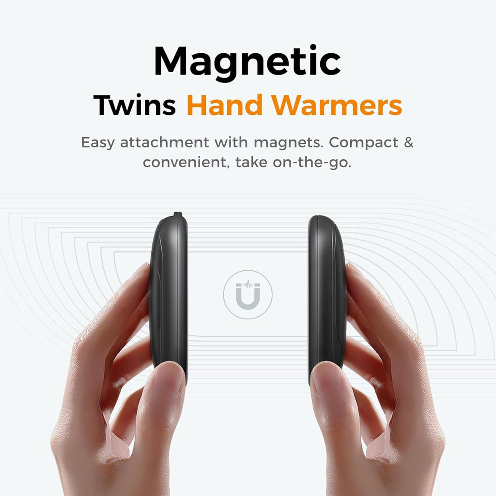 Magnetic Hand Warmers Rechargeable 2 Pack, UL Safety Heat 100-126°F, 3-Settings, Pocket-Sized, Max. 8 Hrs Long Lasting,Great for Raynauds, Golf, Hunting, Camping, Gifts for Men Women, UT3 Lite