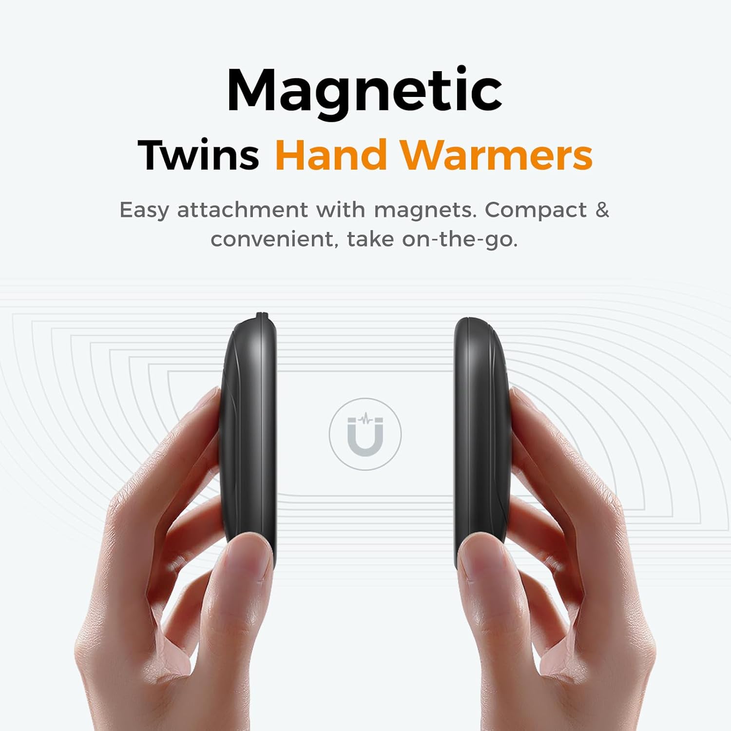 Magnetic Hand Warmers Rechargeable 2 Pack, UL Safety Heat 100-126°F, 3-Settings, Pocket-Sized, Max. 8 Hrs Long Lasting,Great for Raynauds, Golf, Hunting, Camping, Gifts for Men Women, UT3 Lite