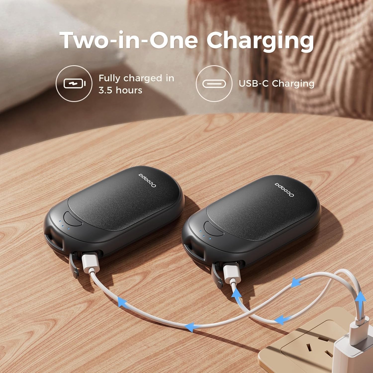 Magnetic Hand Warmers Rechargeable 2 Pack, UL Safety Heat 100-126°F, 3-Settings, Pocket-Sized, Max. 8 Hrs Long Lasting,Great for Raynauds, Golf, Hunting, Camping, Gifts for Men Women, UT3 Lite